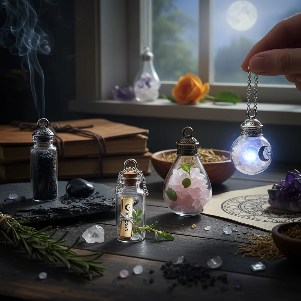 crystal vial pendant meaning — Moon Phase Timing for Crystal Vial Pendant Meaning