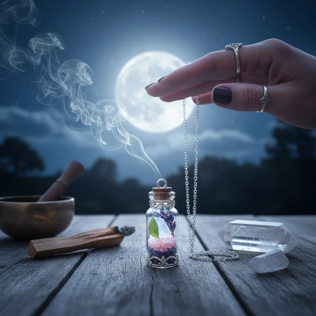 full moon charge vial necklace — Moon Phase Timing for Full Moon Charge Vial Necklace